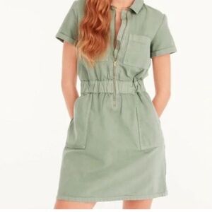 J CREW Zip-front chino dress NWT